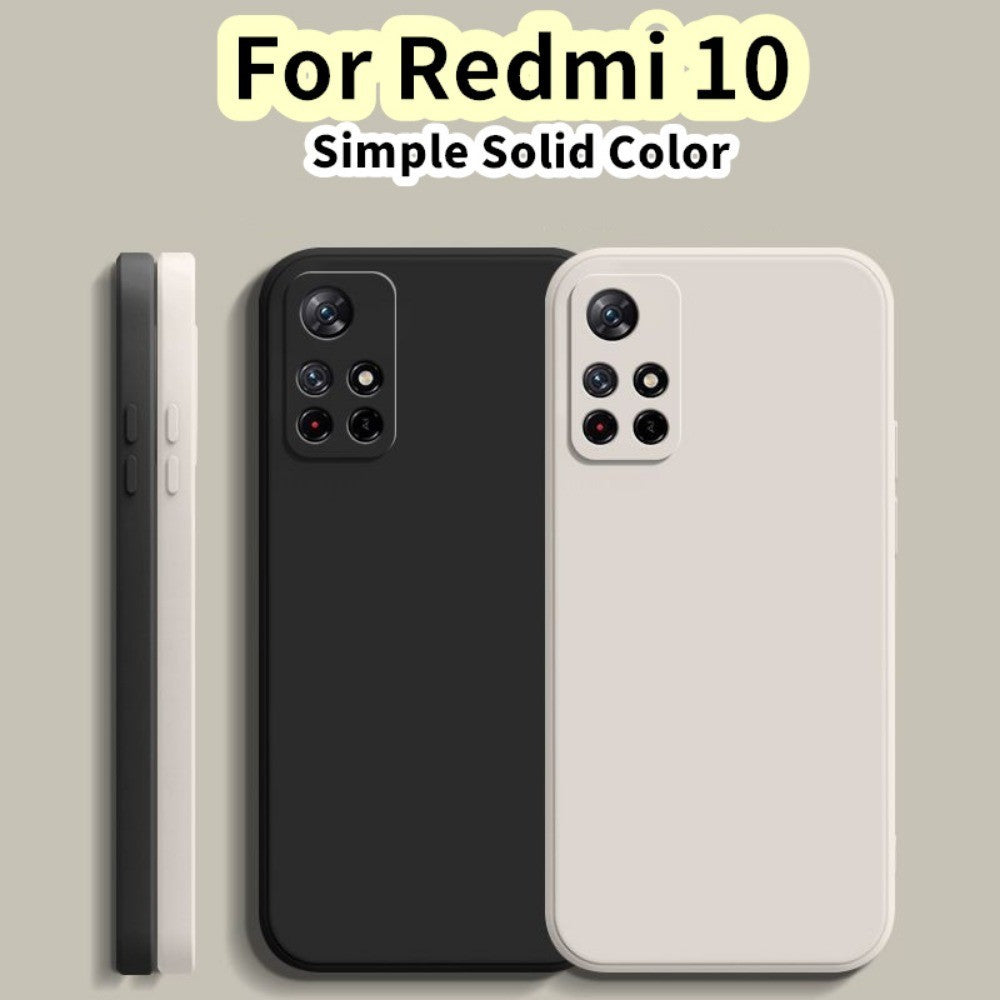For Redmi 10 Cover Drop and wear resistant Silicone Full Case Classic Simple Solid Color Phone Case Cover