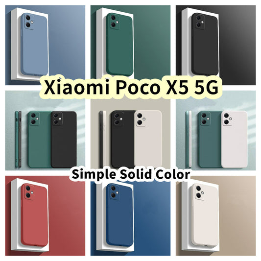 For Xiaomi Poco X5 5G Cover Drop and wear resistant Silicone Full Case Classic Simple Solid Color Phone Case Cover