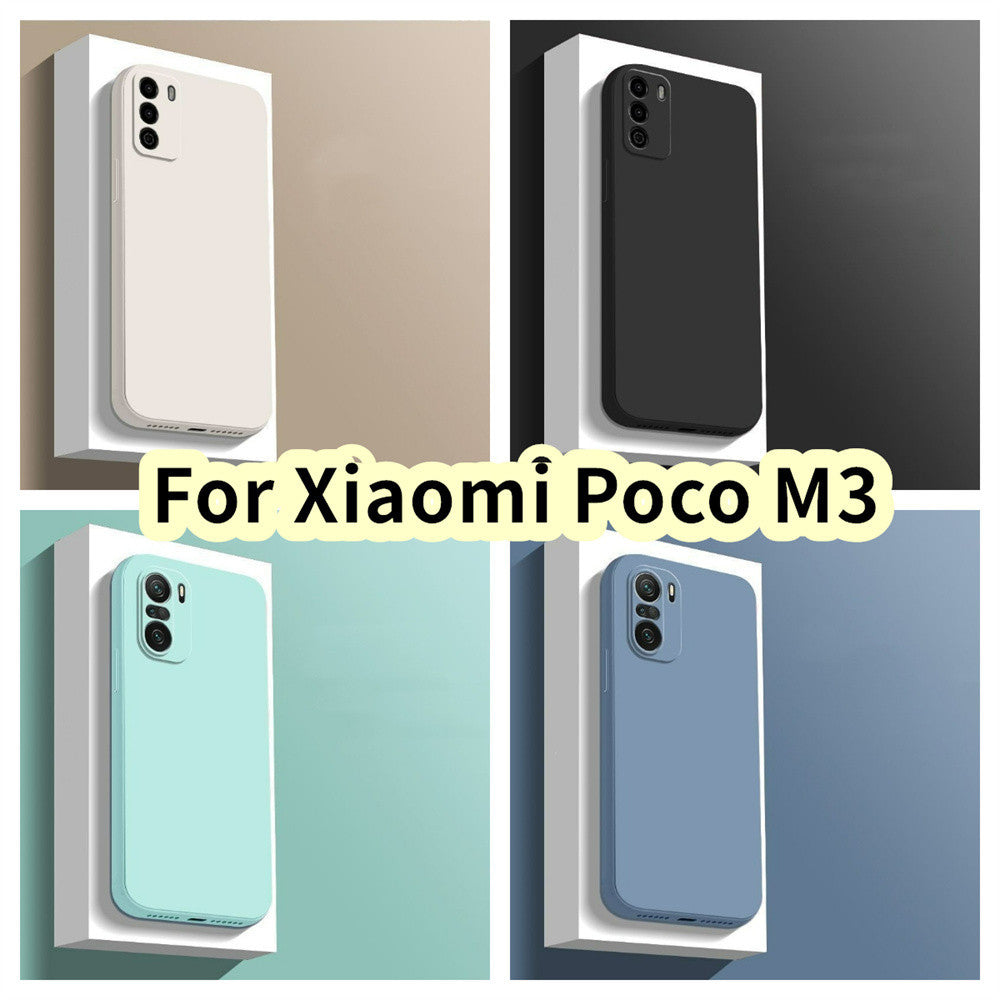 For Xiaomi Poco M3 Cover Drop and wear resistant Silicone Full Case Classic Simple Solid Color Phone Case Cover