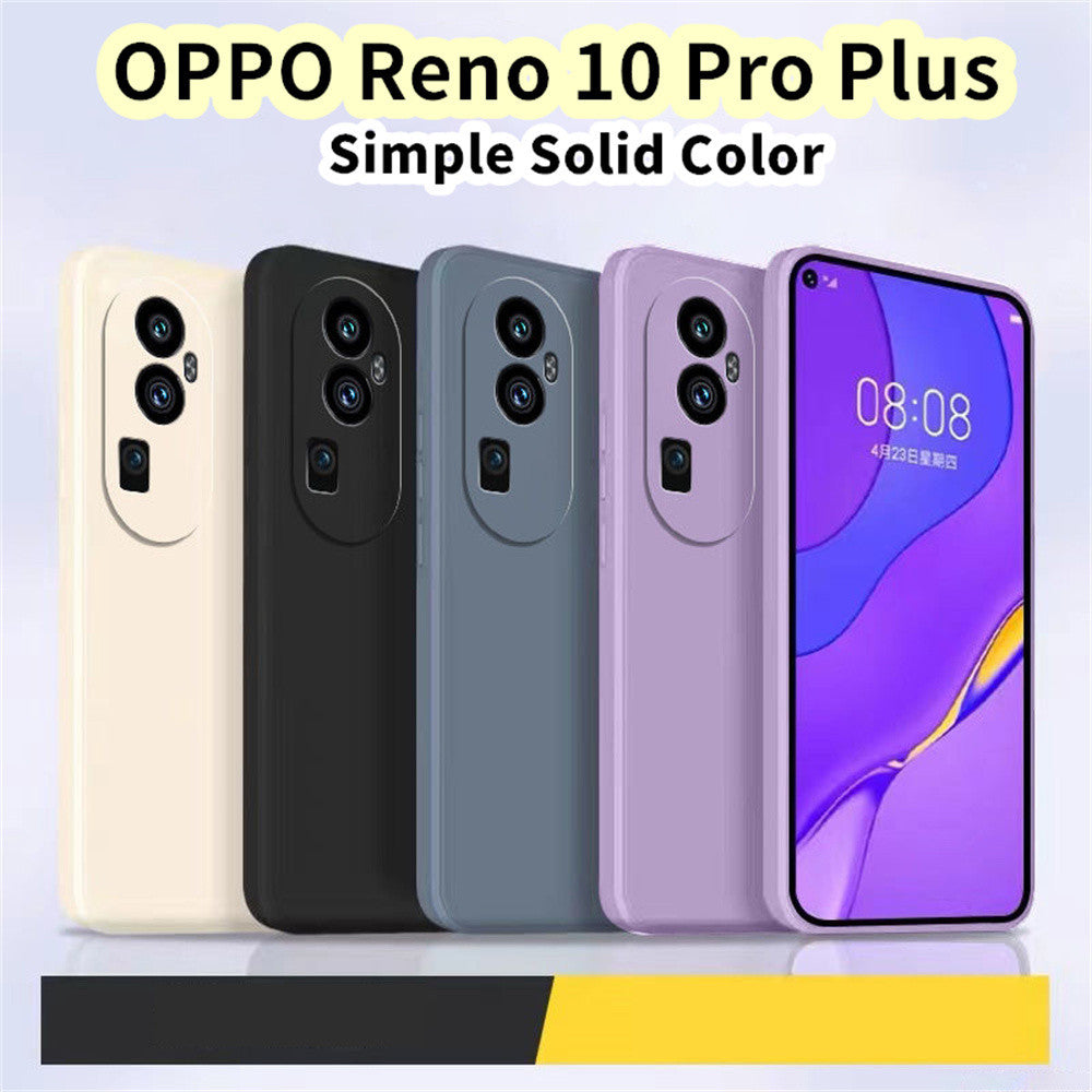 For OPPO Reno 10 Pro Plus Cover Drop and wear resistant Silicone Full Case Classic Simple Solid Color Phone Case Cover
