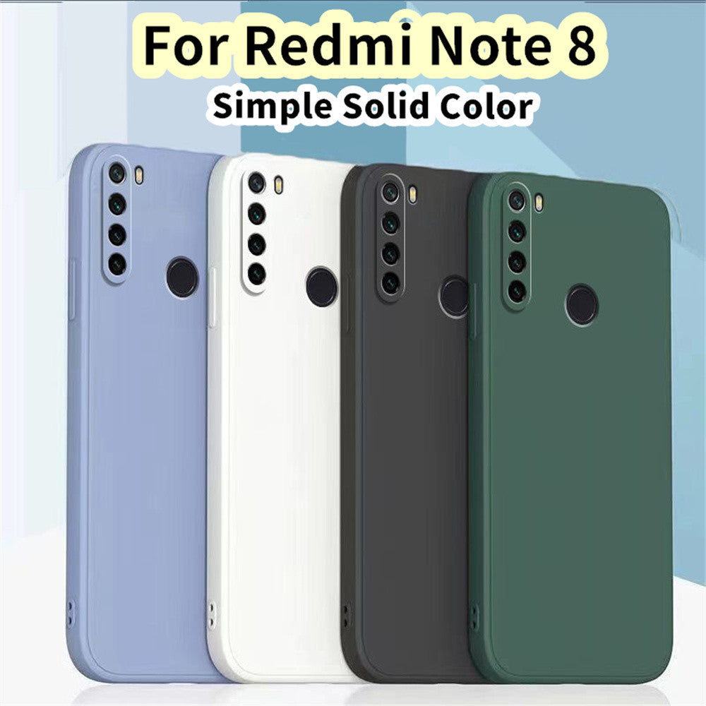 For Redmi Note 8 Cover Drop and wear resistant Silicone Full Case Classic Simple Solid Color Phone Case Cover