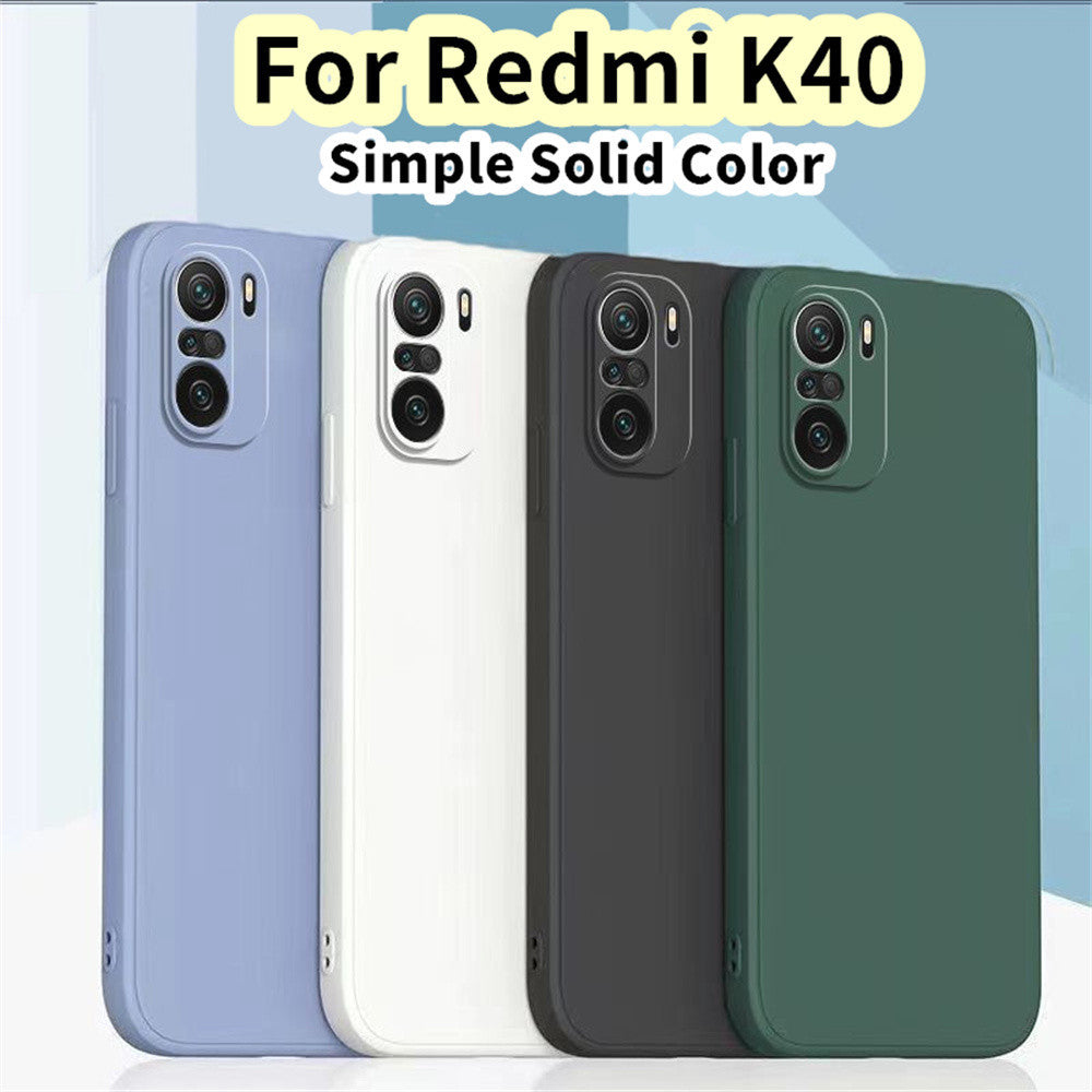 For Redmi K40 Cover Drop and wear resistant Silicone Full Case Classic Simple Solid Color Phone Case Cover