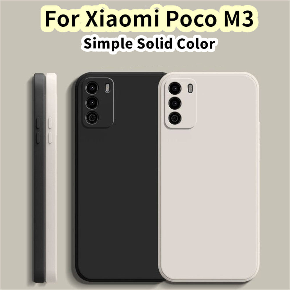 For Xiaomi Poco M3 Cover Drop and wear resistant Silicone Full Case Classic Simple Solid Color Phone Case Cover
