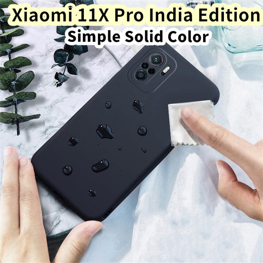 For Xiaomi 11X Pro India Edition Cover Drop and wear resistant Silicone Full Case Classic Simple Solid Color Phone Case Cover