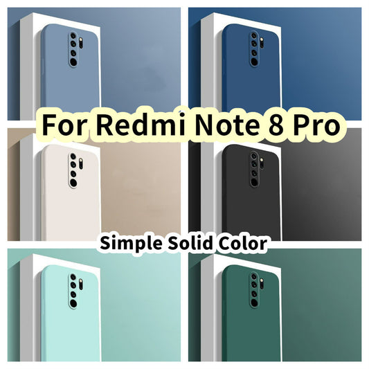 For Redmi Note 8 Pro Cover Drop and wear resistant Silicone Full Case Classic Simple Solid Color Phone Case Cover