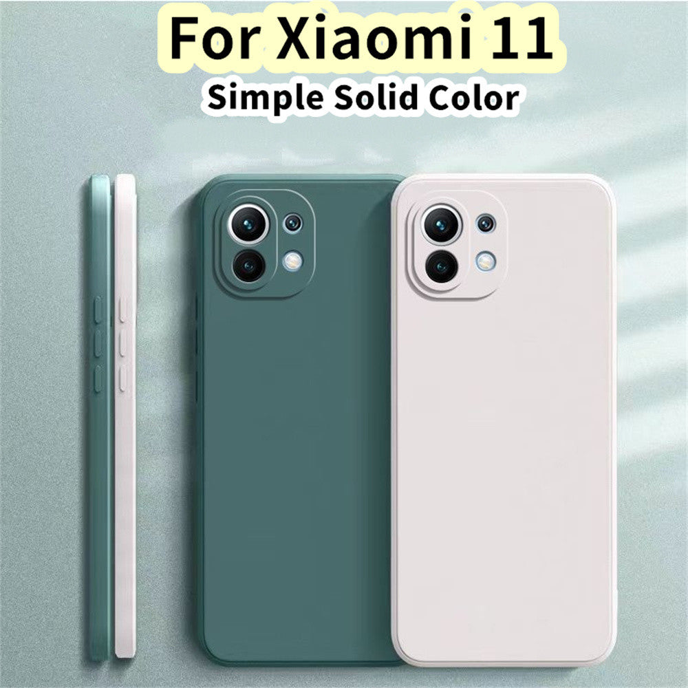 For Xiaomi 11 Cover Drop and wear resistant Silicone Full Case Classic Simple Solid Color Phone Case Cover