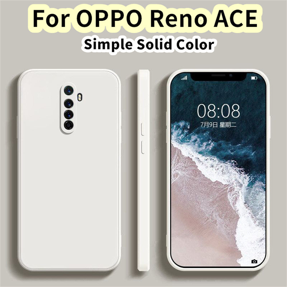 For OPPO Reno ACE Cover Drop and wear resistant Silicone Full Case Classic Simple Solid Color Phone Case Cover
