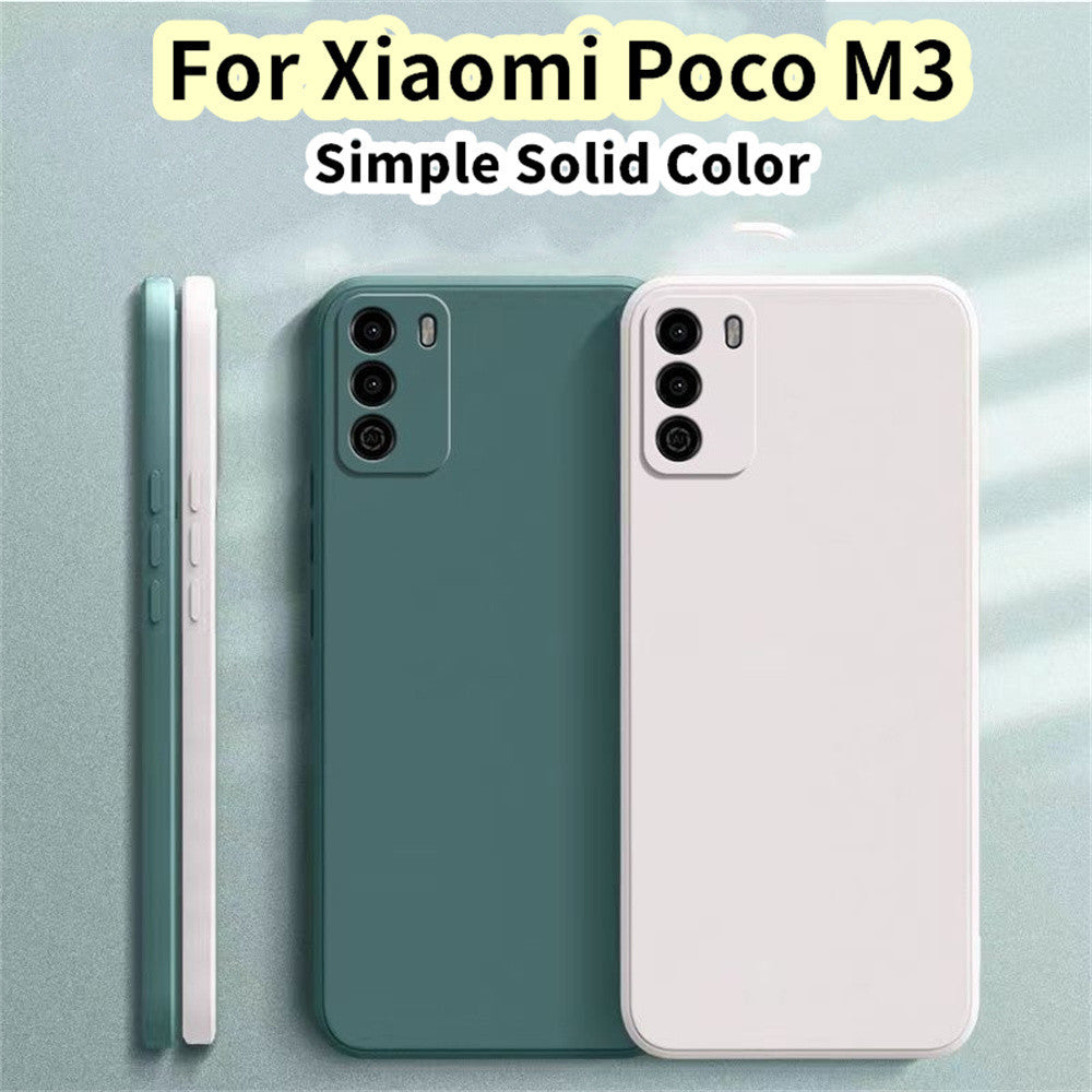 For Xiaomi Poco M3 Cover Drop and wear resistant Silicone Full Case Classic Simple Solid Color Phone Case Cover