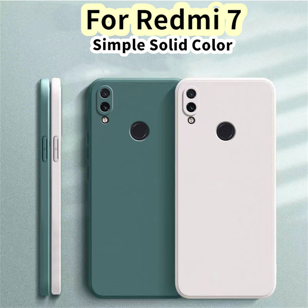 For Redmi 7 Cover Drop and wear resistant Silicone Full Case Classic Simple Solid Color Phone Case Cover