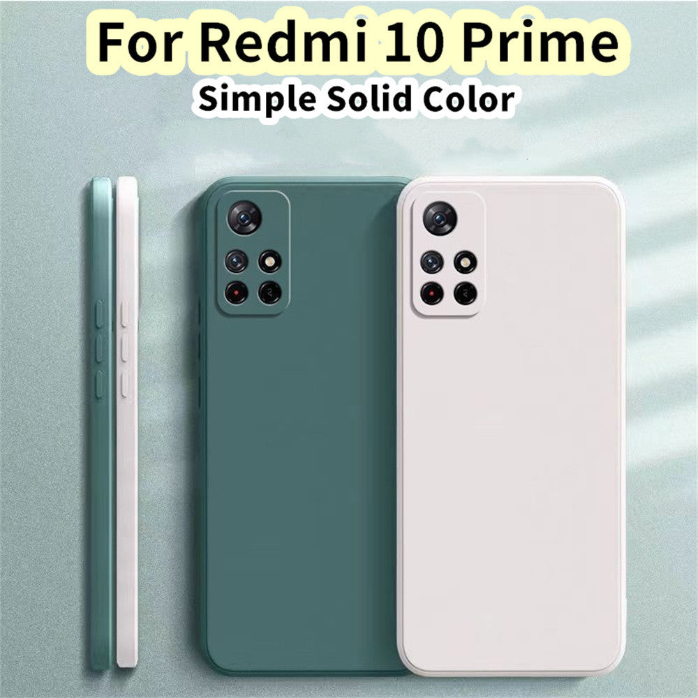 For Redmi 10 Prime Cover Drop and wear resistant Silicone Full Case Classic Simple Solid Color Phone Case Cover