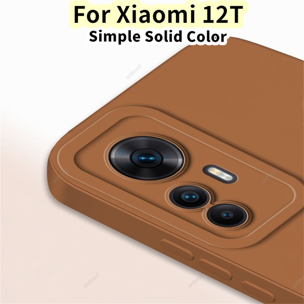 For Xiaomi 12T Cover Drop and wear resistant Silicone Full Case Classic Simple Solid Color Phone Case Cover