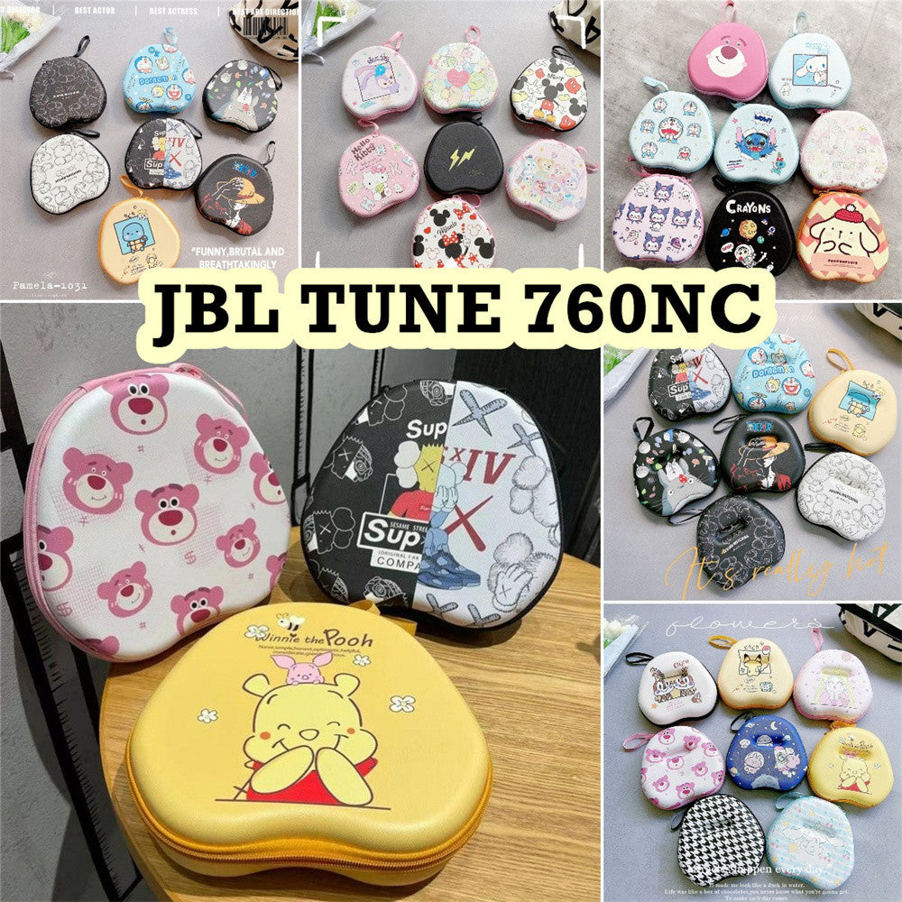 For JBL TUNE 760NC Headphone Case Cartoon Creative Patterns Headset Earpads Storage Bag Casing Box