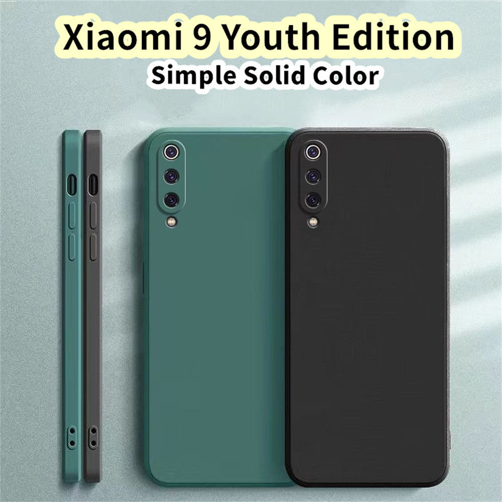 For Xiaomi 9 Youth Edition Cover Drop and wear resistant Silicone Full Case Classic Simple Solid Color Phone Case Cover