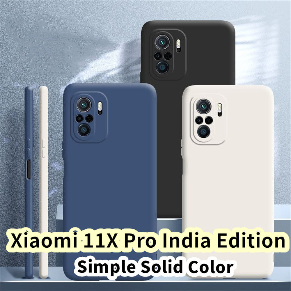 For Xiaomi 11X Pro India Edition Cover Drop and wear resistant Silicone Full Case Classic Simple Solid Color Phone Case Cover