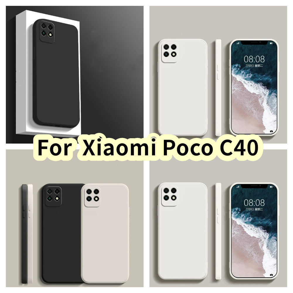 For Xiaomi Poco C40 Cover Drop and wear resistant Silicone Full Case Classic Simple Solid Color Phone Case Cover