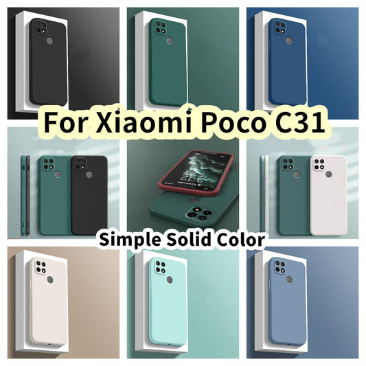 For Xiaomi Poco C31 Cover Drop and wear resistant Silicone Full Case Classic Simple Solid Color Phone Case Cover