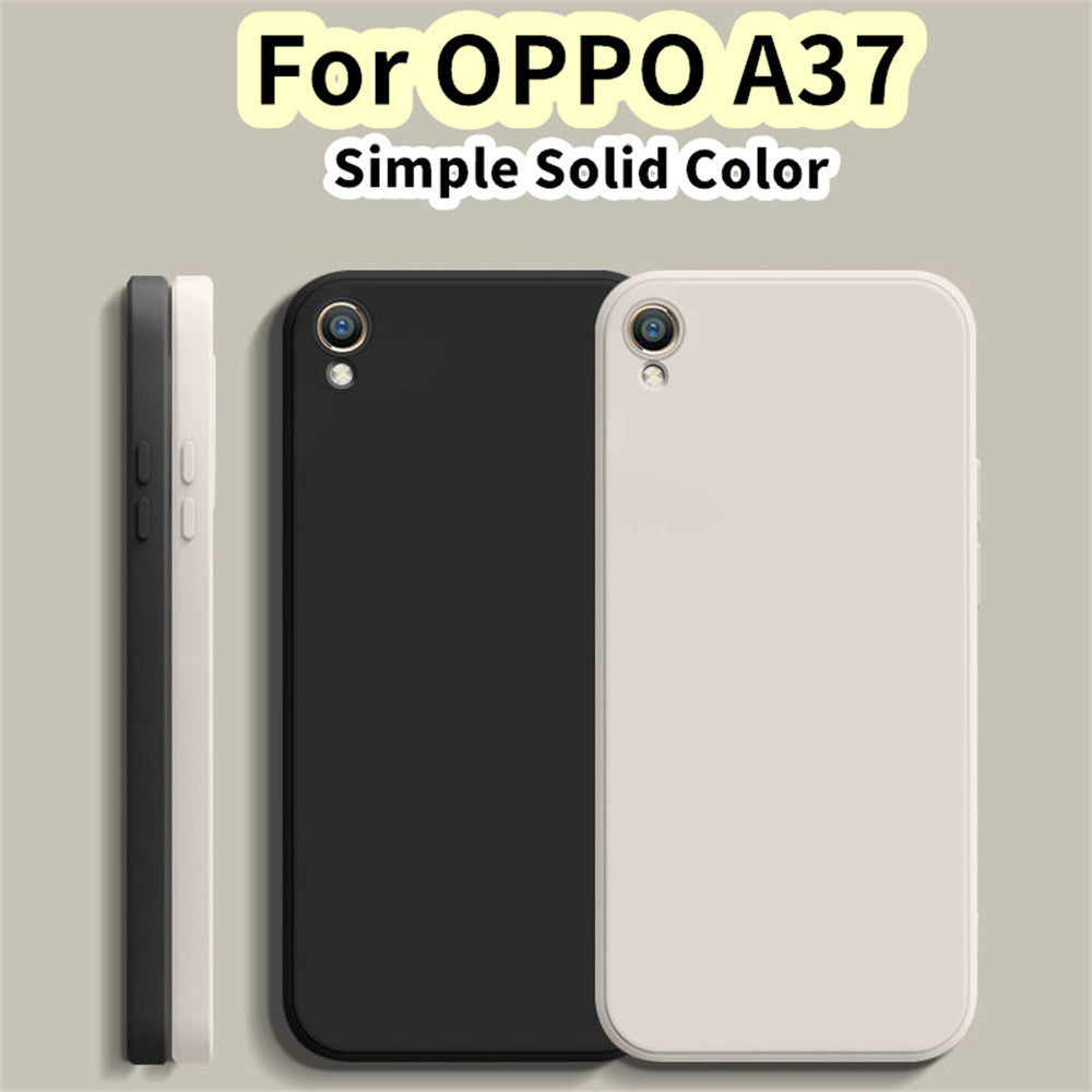 For OPPO A37 Cover Drop and wear resistant Silicone Full Case Classic Simple Solid Color Phone Case Cover