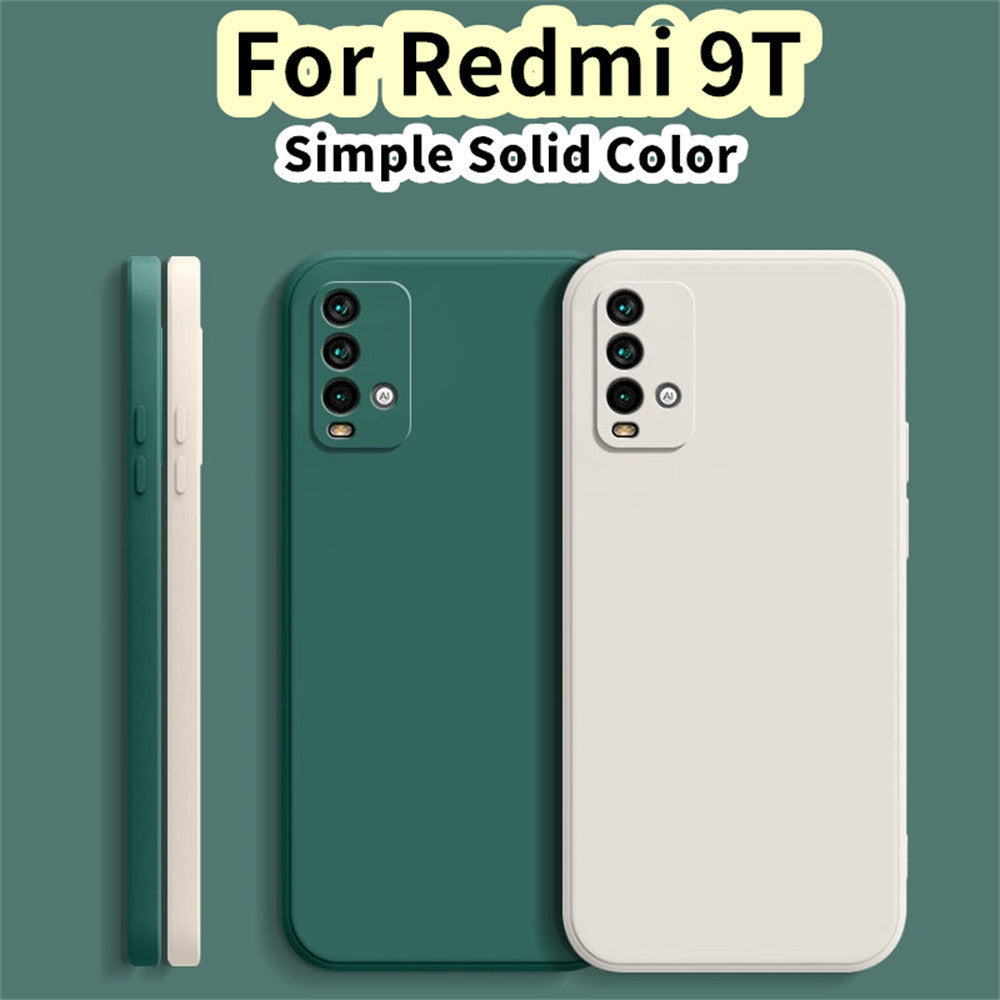 For Redmi 9T Cover Drop and wear resistant Silicone Full Case Classic Simple Solid Color Phone Case Cover