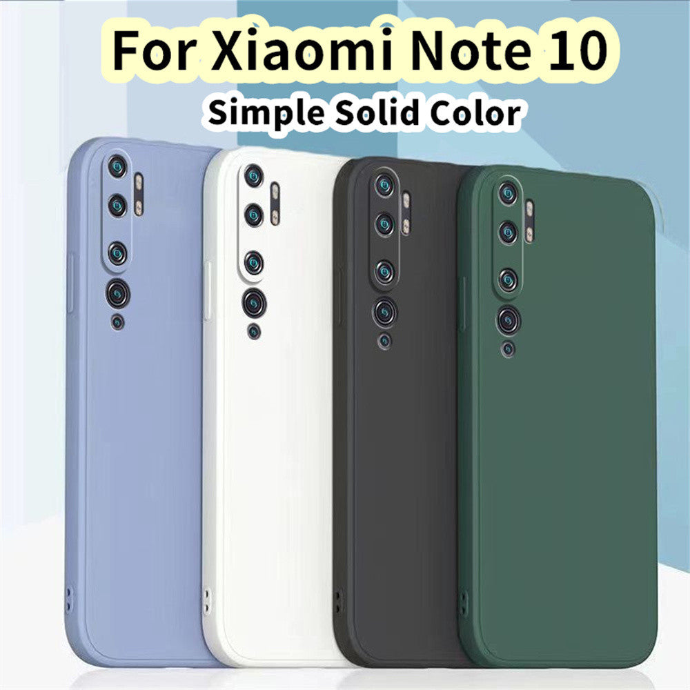 For Xiaomi Note 10 Cover Drop and wear resistant Silicone Full Case Classic Simple Solid Color Phone Case Cover