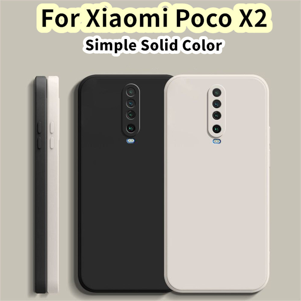 For Xiaomi Poco X2 Cover Drop and wear resistant Silicone Full Case Classic Simple Solid Color Phone Case Cover