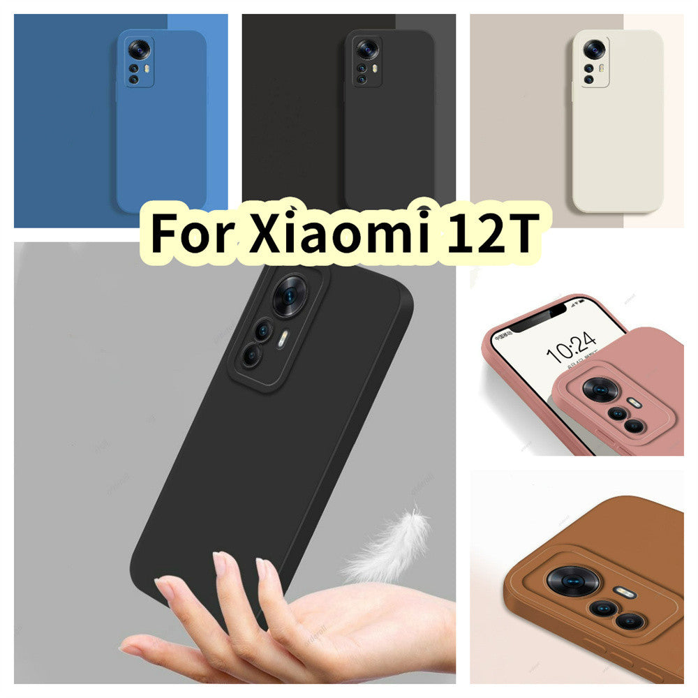 For Xiaomi 12T Cover Drop and wear resistant Silicone Full Case Classic Simple Solid Color Phone Case Cover