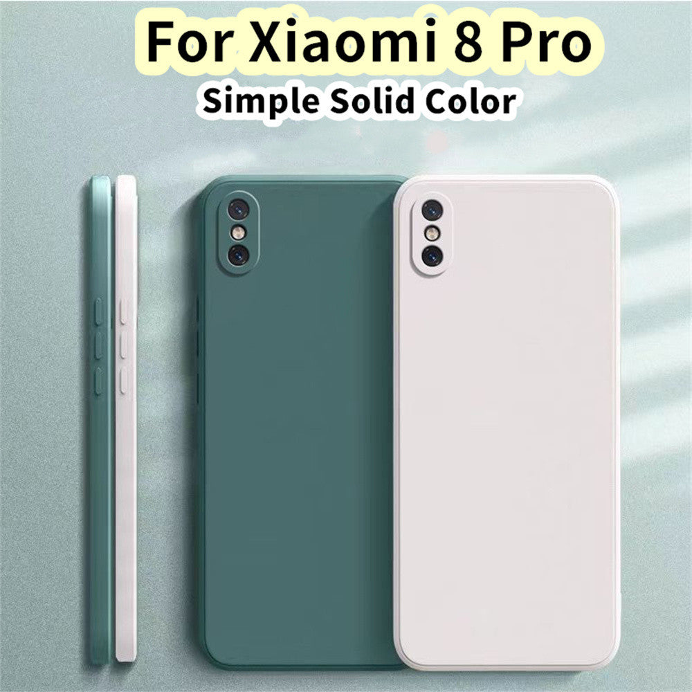For Xiaomi 8 Pro Cover Drop and wear resistant Silicone Full Case Classic Simple Solid Color Phone Case Cover