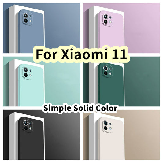 For Xiaomi 11 Cover Drop and wear resistant Silicone Full Case Classic Simple Solid Color Phone Case Cover