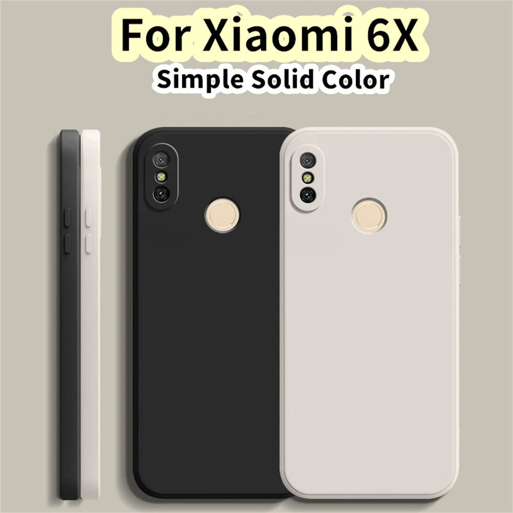 For Xiaomi 6X Cover Drop and wear resistant Silicone Full Case Classic Simple Solid Color Phone Case Cover