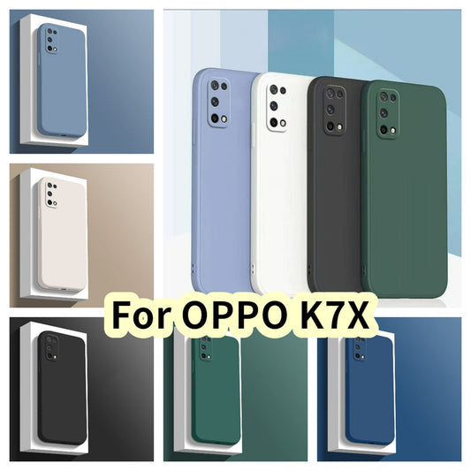 For OPPO K7X Cover Drop and wear resistant Silicone Full Case Classic Simple Solid Color Phone Case Cover