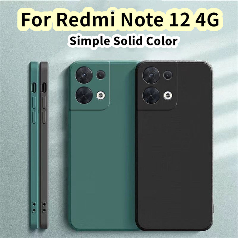 For Redmi Note 12 4G Cover Drop and wear resistant Silicone Full Case Classic Simple Solid Color Phone Case Cover