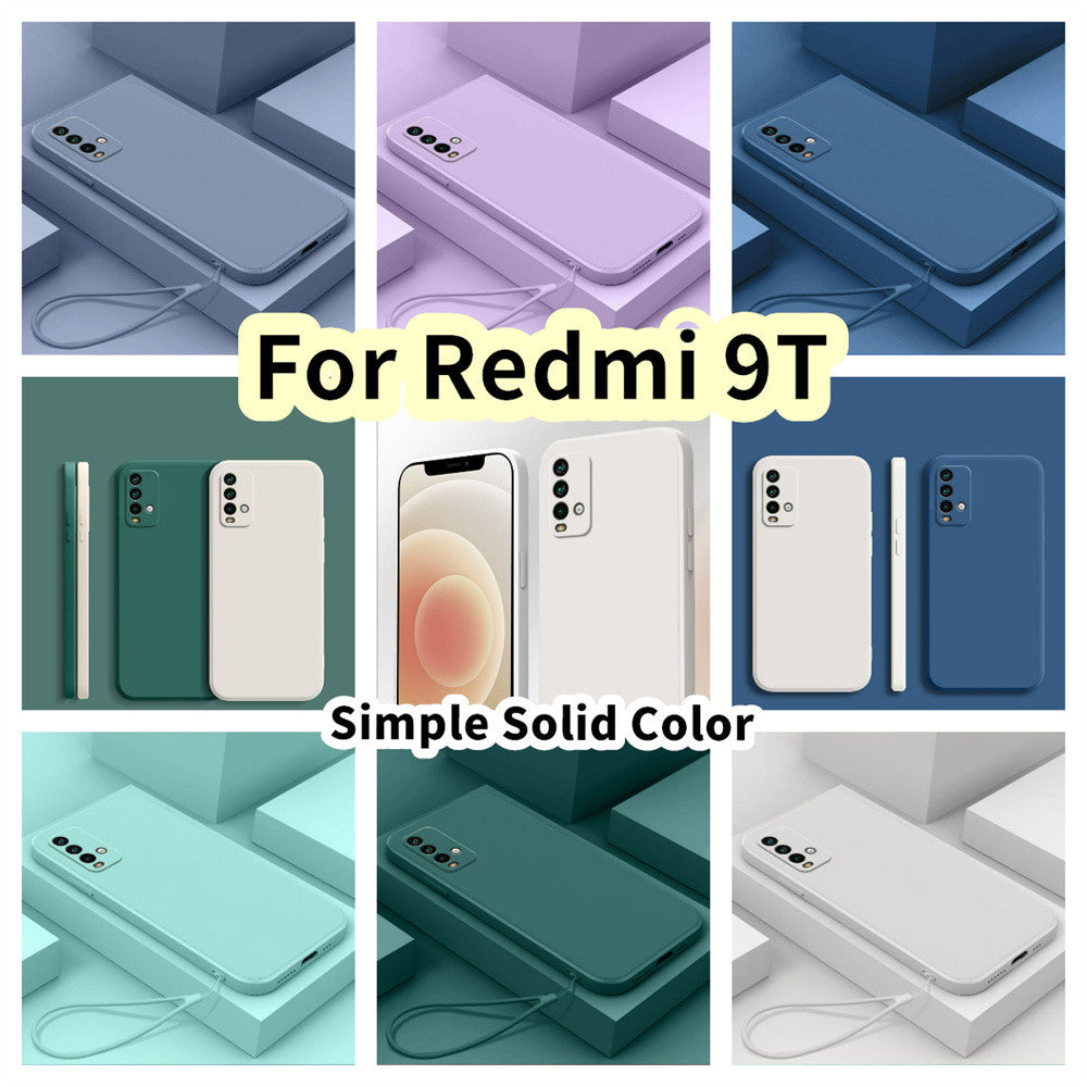 For Redmi 9T Cover Drop and wear resistant Silicone Full Case Classic Simple Solid Color Phone Case Cover