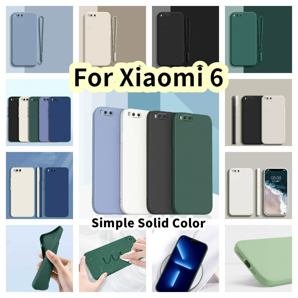 For Xiaomi 6 Cover Drop and wear resistant Silicone Full Case Classic Simple Solid Color Phone Case Cover