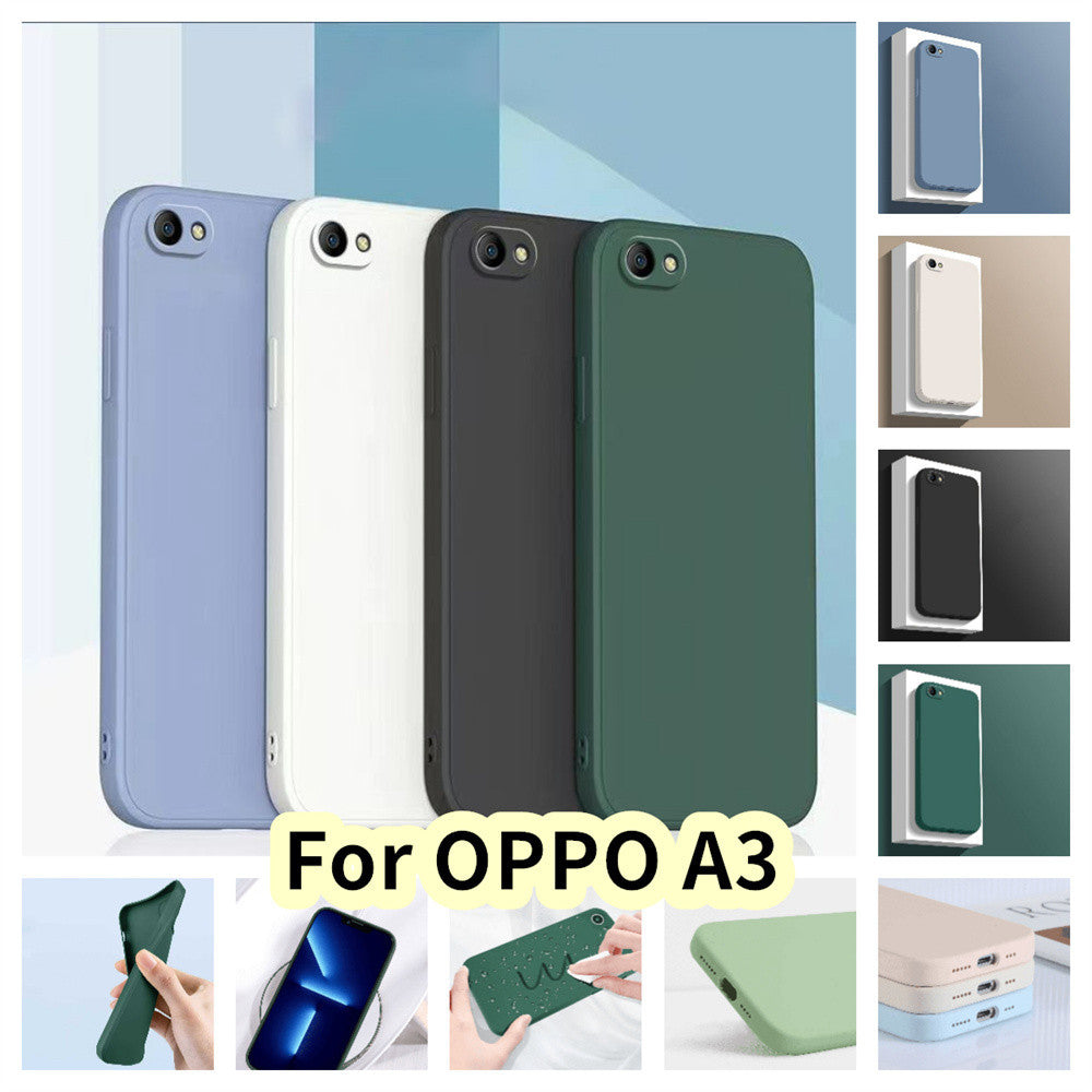 For OPPO A3 Cover Drop and wear resistant Silicone Full Case Classic Simple Solid Color Phone Case Cover