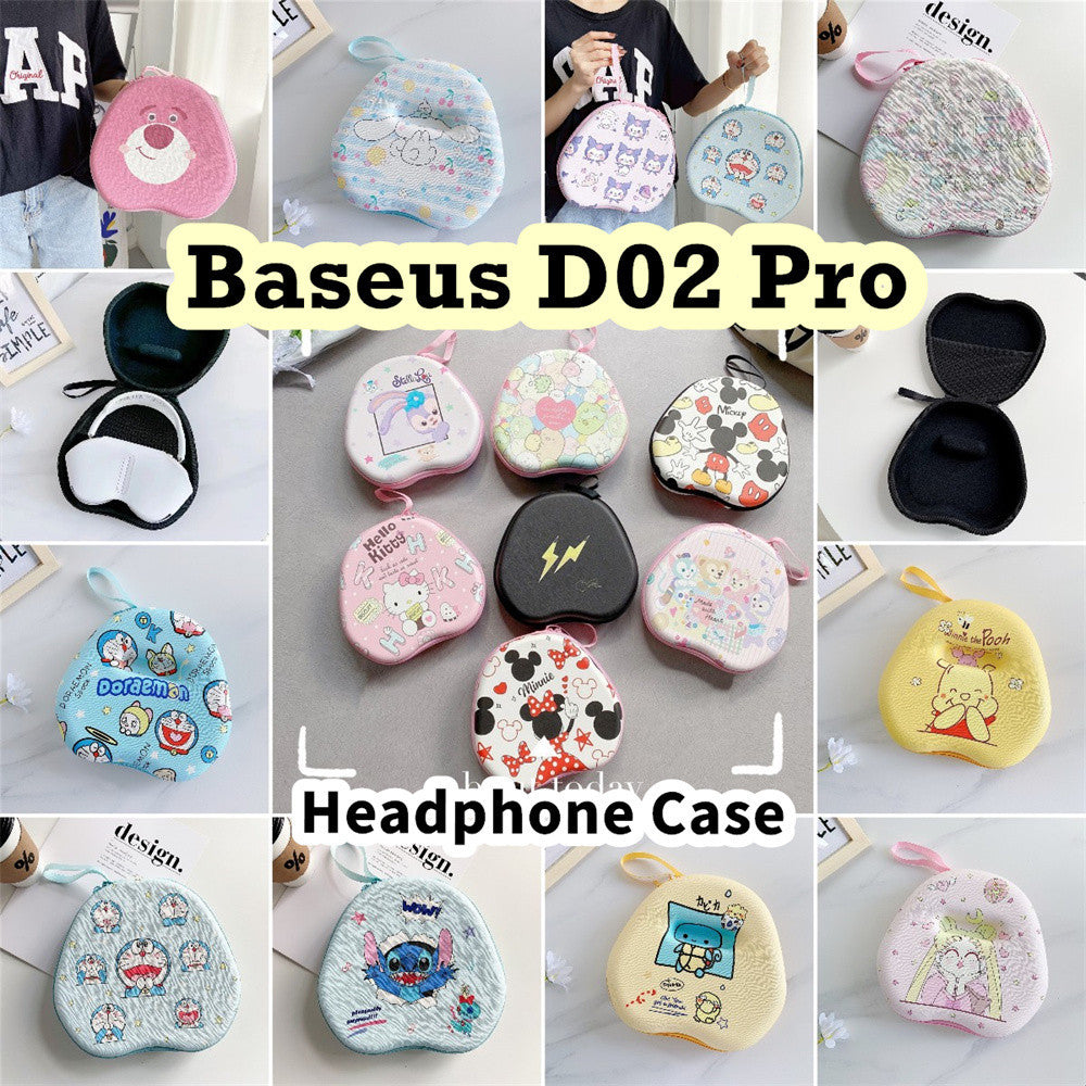 For Baseus D02 Pro Headphone Case Cartoon Creative Patterns Headset Earpads Storage Bag Casing Box
