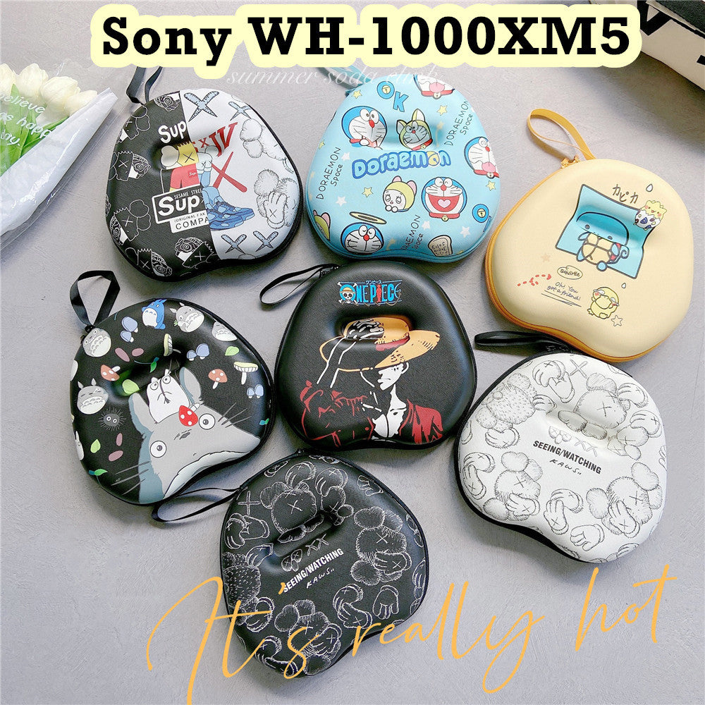 For Sony WH-1000XM5 Headphone Case Cartoon Creative Patterns Headset Earpads Storage Bag Casing Box