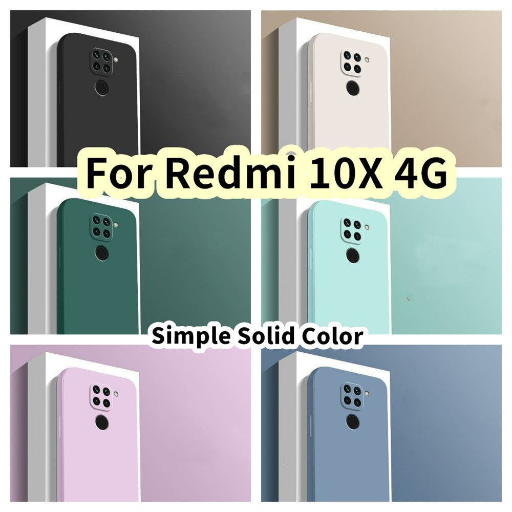 For Redmi 10X 4G Cover Drop and wear resistant Silicone Full Case Classic Simple Solid Color Phone Case Cover