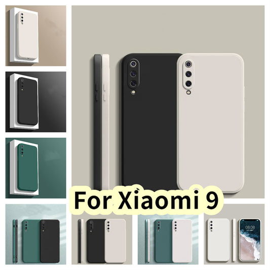 For Xiaomi 9 Cover Drop and wear resistant Silicone Full Case Classic Simple Solid Color Phone Case Cover