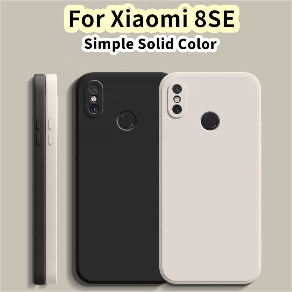 For Xiaomi 8SE Cover Drop and wear resistant Silicone Full Case Classic Simple Solid Color Phone Case Cover