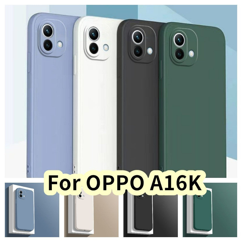 For OPPO A16K Cover Drop and wear resistant Silicone Full Case Classic Simple Solid Color Phone Case Cover