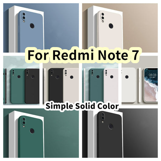 For Redmi Note 7 Cover Drop and wear resistant Silicone Full Case Classic Simple Solid Color Phone Case Cover