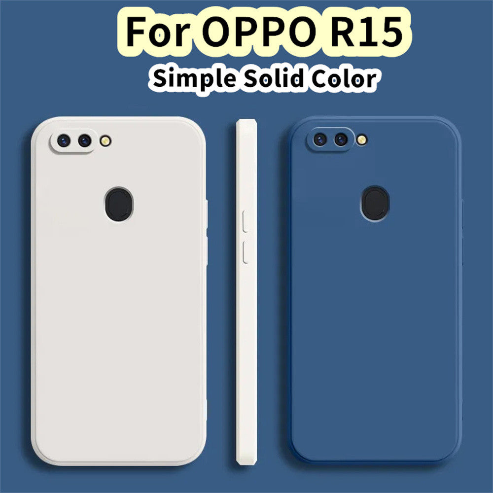 For OPPO R15 Cover Drop and wear resistant Silicone Full Case Classic Simple Solid Color Phone Case Cover