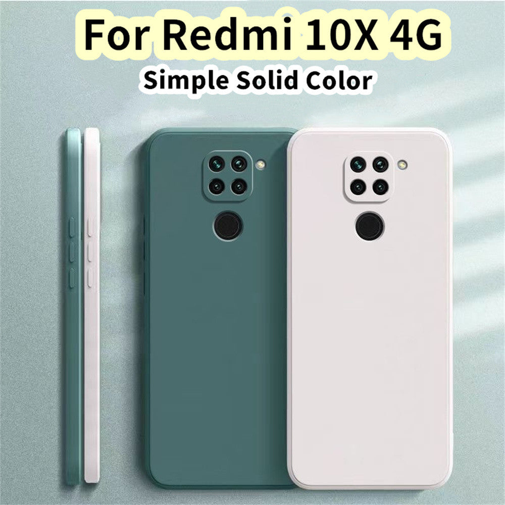 For Redmi 10X 4G Cover Drop and wear resistant Silicone Full Case Classic Simple Solid Color Phone Case Cover