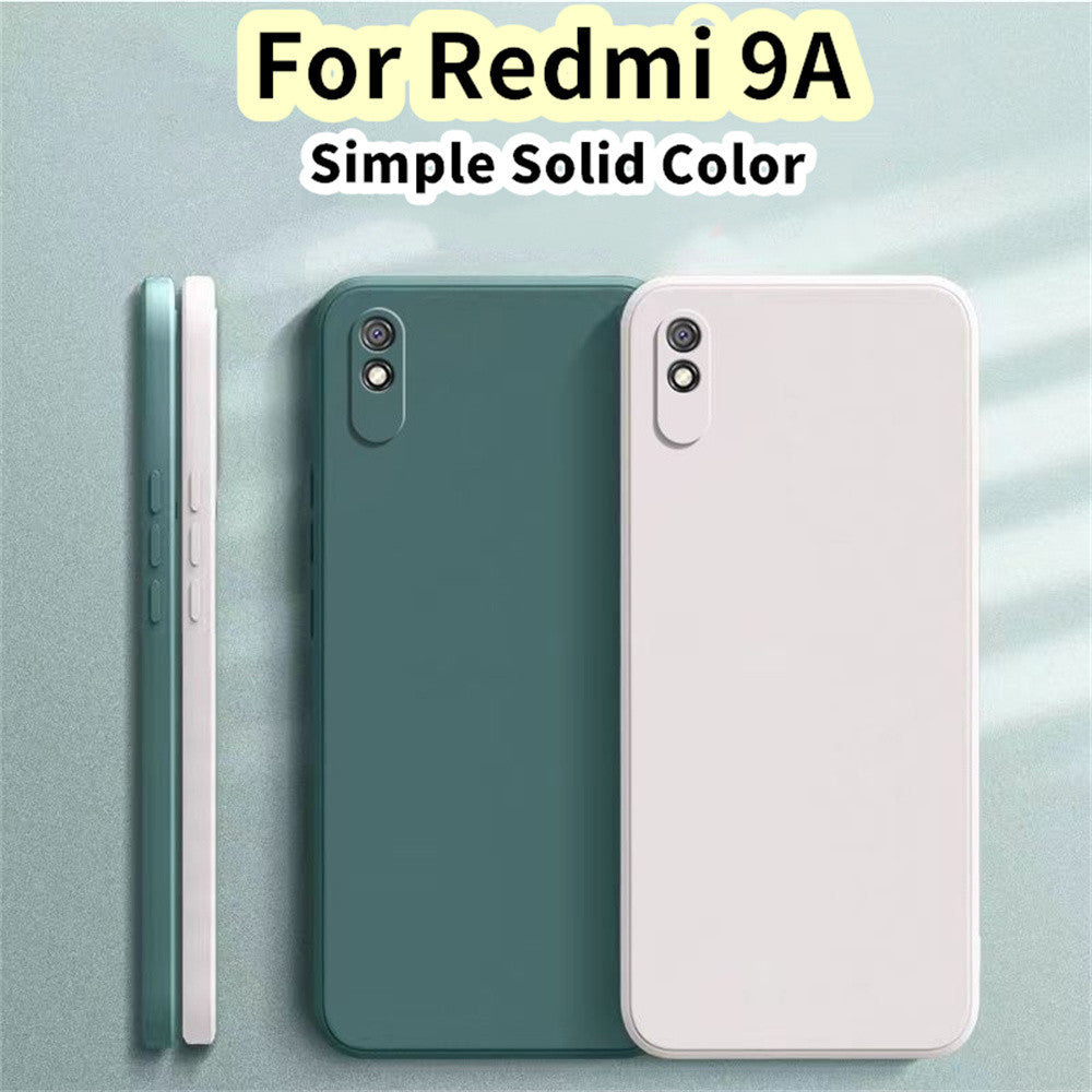 For Redmi 9A Cover Drop and wear resistant Silicone Full Case Classic Simple Solid Color Phone Case Cover