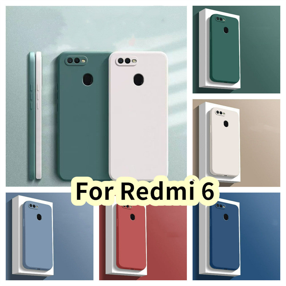 For Redmi 6 Cover Drop and wear resistant Silicone Full Case Classic Simple Solid Color Phone Case Cover