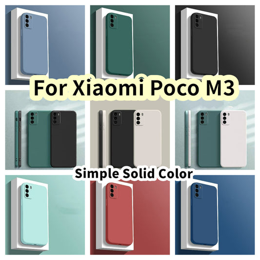 For Xiaomi Poco M3 Cover Drop and wear resistant Silicone Full Case Classic Simple Solid Color Phone Case Cover