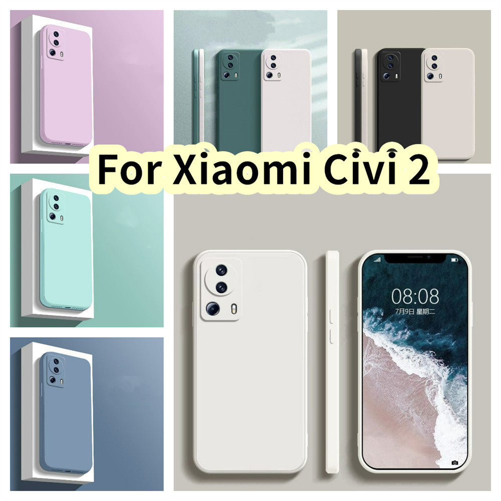 For Xiaomi Civi 2 Cover Drop and wear resistant Silicone Full Case Classic Simple Solid Color Phone Case Cover