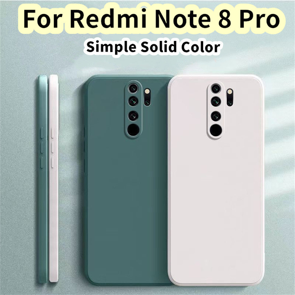 For Redmi Note 8 Pro Cover Drop and wear resistant Silicone Full Case Classic Simple Solid Color Phone Case Cover