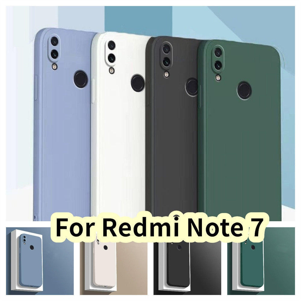 For Redmi Note 7 Cover Drop and wear resistant Silicone Full Case Classic Simple Solid Color Phone Case Cover