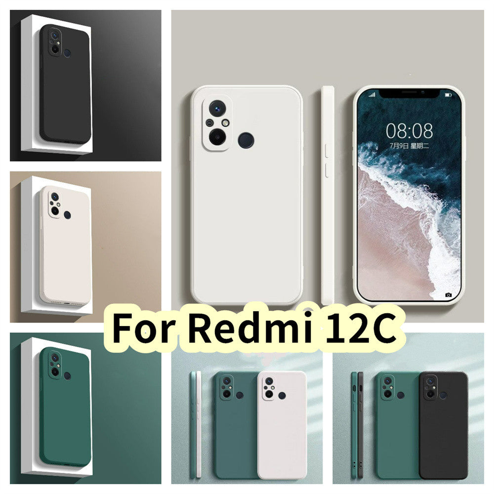 For Redmi 12C Cover Drop and wear resistant Silicone Full Case Classic Simple Solid Color Phone Case Cover
