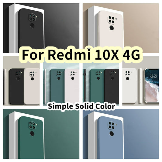 For Redmi 10X 4G Cover Drop and wear resistant Silicone Full Case Classic Simple Solid Color Phone Case Cover